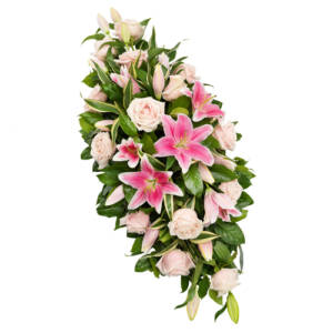 Rose and Lily double ended funeral spray 